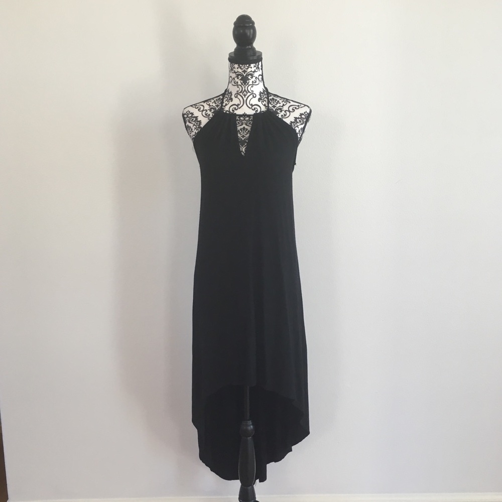 ❤️ Elan high low keyhole front halter dress